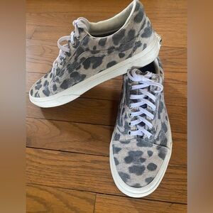 Vans gray leopard suede sneakers